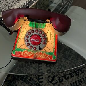 Coca Cola Vintage Rotary Phone Red and Gold